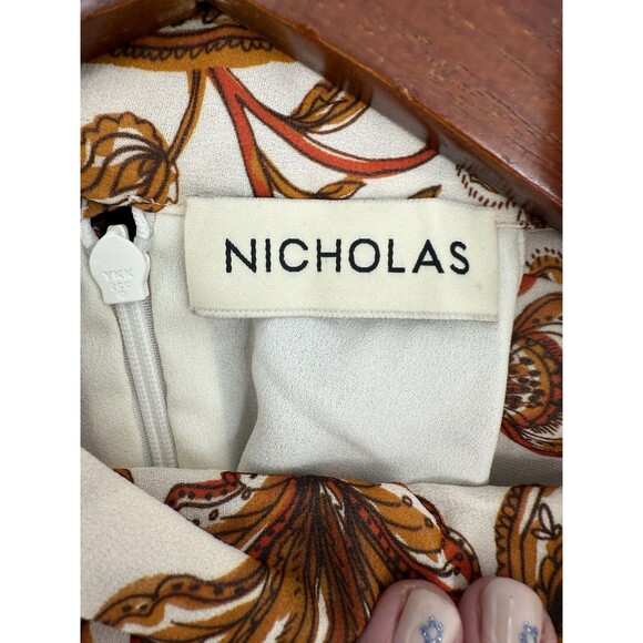 NWOT Gorgeous Nicholas Selima Belted Dress in Ivory Paisley Size 2 Retail- $550 - Picture 13 of 16
